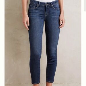 PAIGE Verdugo Crop Baker Jean Medium Wash Distressed Sz 30